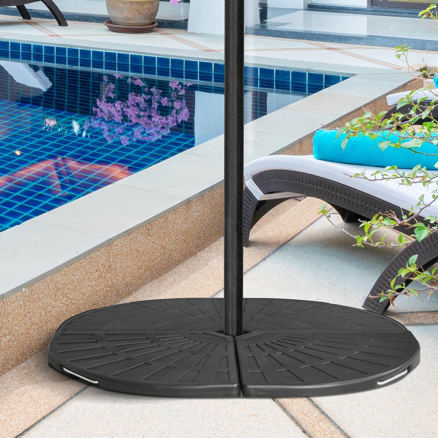 Outsunny Peso Para Base De Sombrilla En Voladizo De 2 Piezas 28 Kg 92x92x5 Cm_1