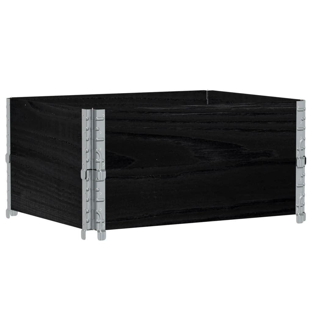 Jardinera De Madera Maciza De Pino Negro 80x60 Cm_4