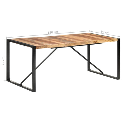 Mesa De Comedor Madera Maciza Con Acabado Sheesham 180x90x75 Cm_4