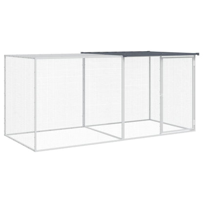 Vidaxl Gallinero Con Techo Acero Galvanizado Antracita 203x98x90 Cm_0