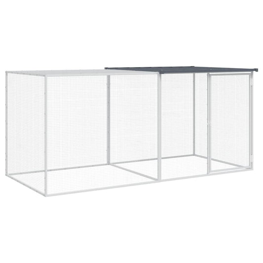 Vidaxl Gallinero Con Techo Acero Galvanizado Antracita 203x98x90 Cm_0