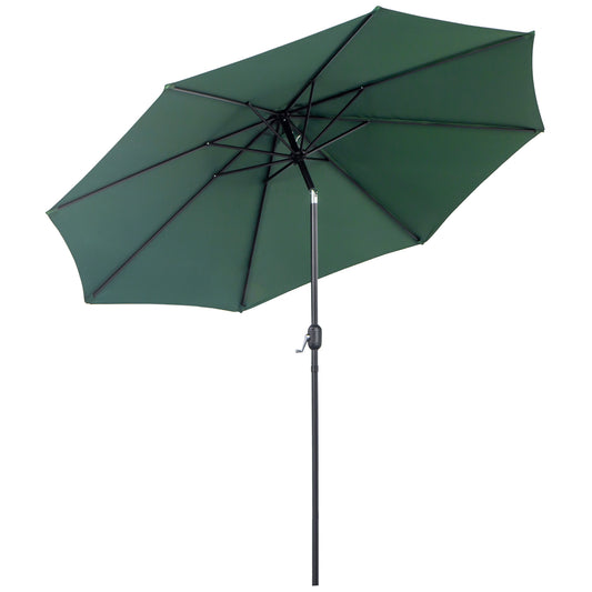 Outsunny Sombrilla De Jardín Ø295x250 Cm Con Manivela E Inclinación Verde_0