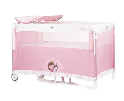 Cuna De Viaje Con Dosel Y Cambiador Palace Princess Pink_3