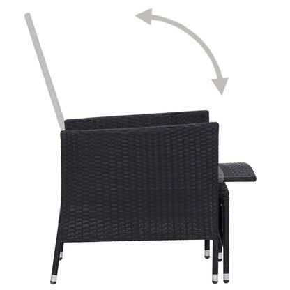 Vidaxl Sillón Reclinable De Jardín Con Cojines Ratán Sintético Negro_4