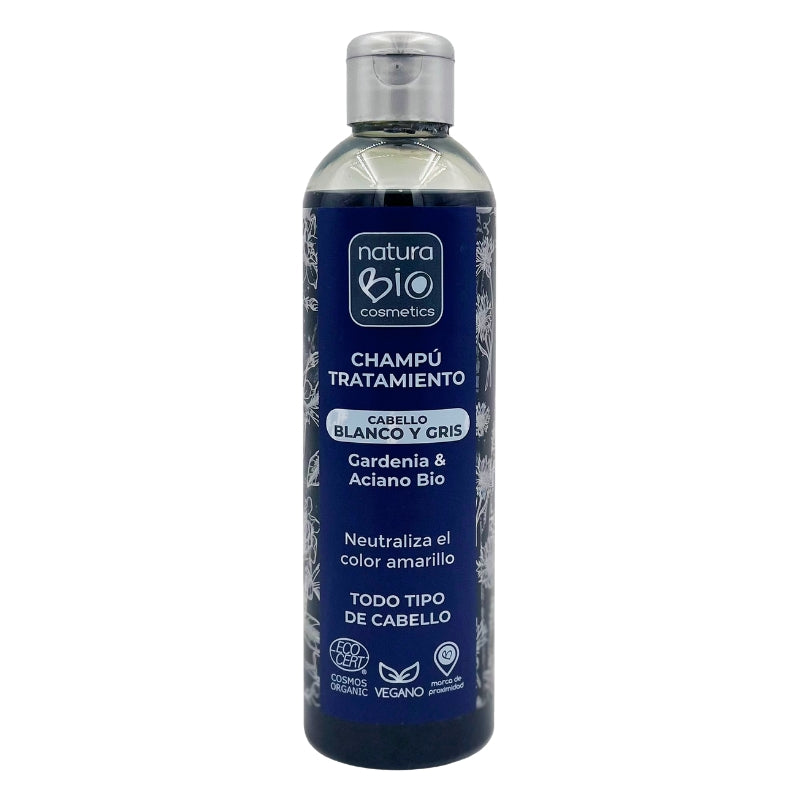 Champú tratamiento cabello blanco y gris gardenia & aciano Bio 250 ml NaturaBIO