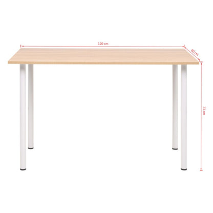 Mesa De Comedor 120x60x73 Cm Color Roble Y Blanco_3