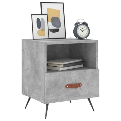 Mesita Noche 2 Uds Madera Ingeniería Gris Hormigón 40x35x47,5cm_1