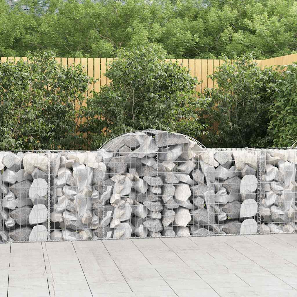 Cestas De Gaviones 13 Uds Forma De Arco Hierro 200x50x80/100 Cm_1