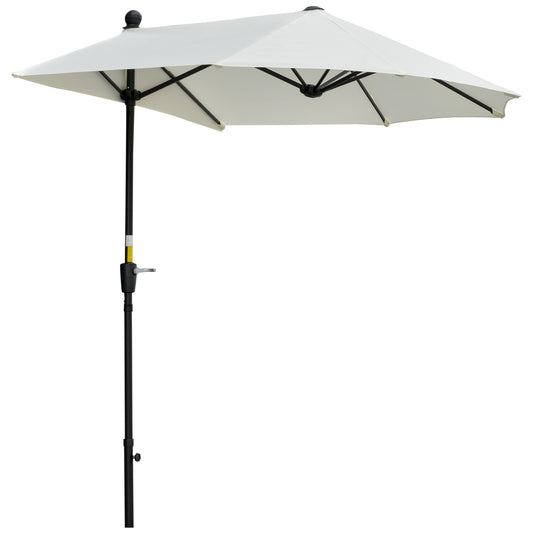 Outsunny Sombrilla De Pared Jardín 200x190x240cm Con Manivela Para Terraza Crema_0