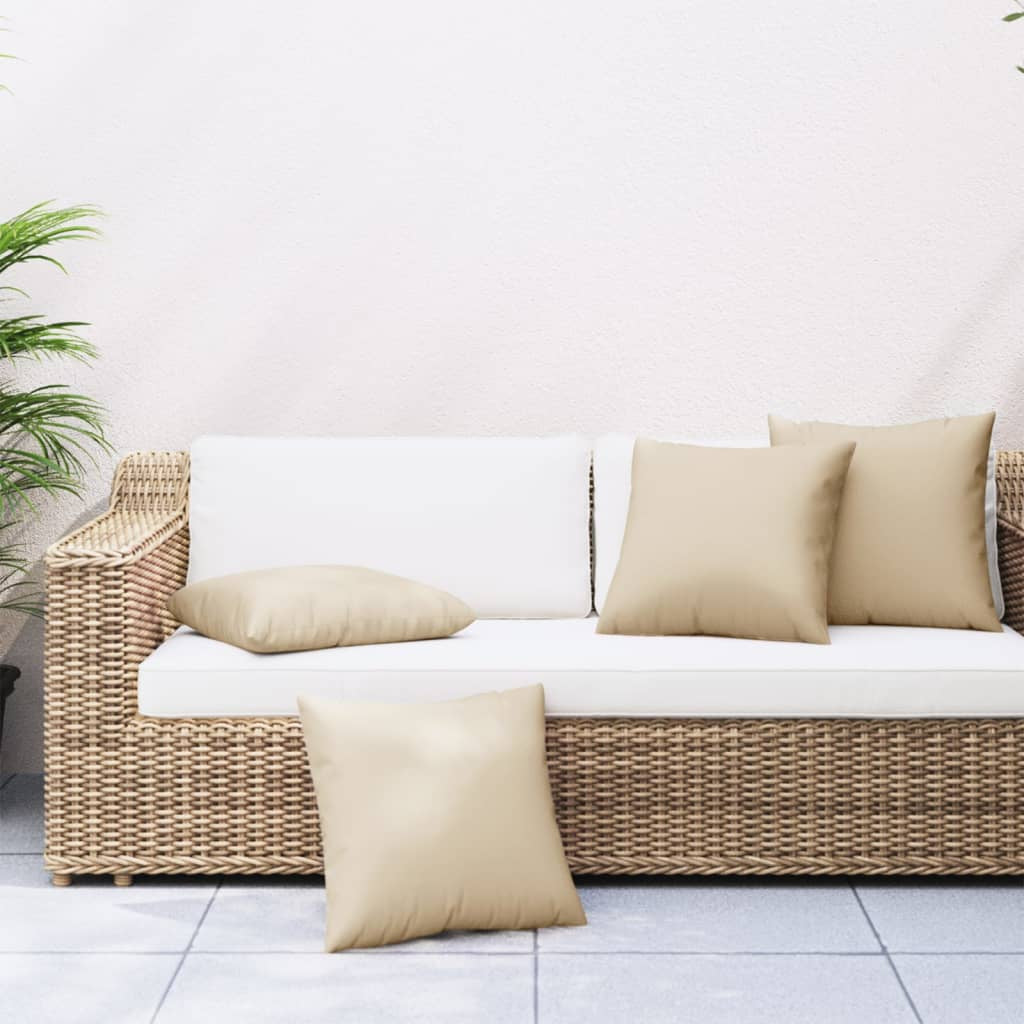 Vidaxl Cojines Decorativos 4 Uds Tela Beige 60x60 Cm_1