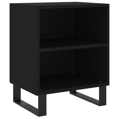 Mesitas De Noche 2 Uds Madera De Ingeniería Negro 40x30x50 Cm_2