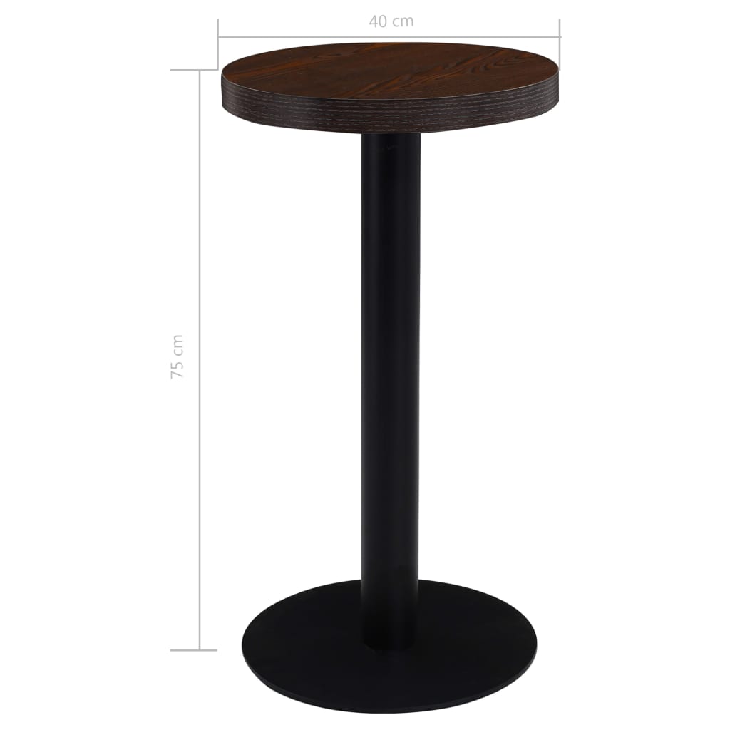 Mesa De Bistró Mdf Marrón Oscuro 40 Cm_3
