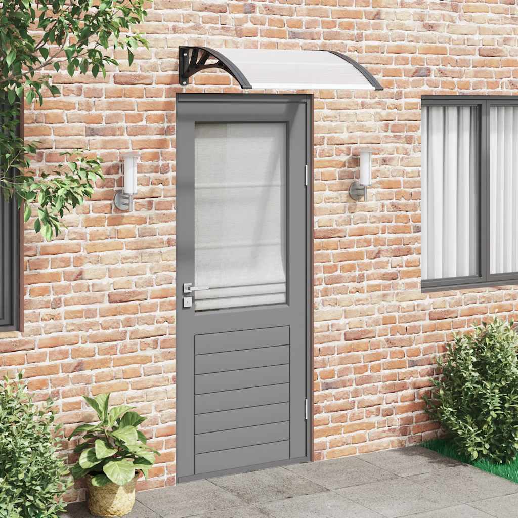 Marquesina Para Puerta Pc Negro Y Transparente 200x75 Cm_1