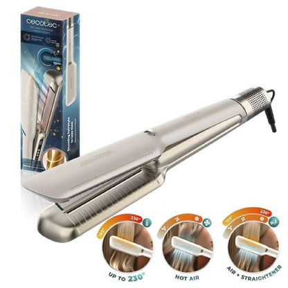 Cecotec Plancha De Pelo Con Aire Air Lisse Champagne. 600w, Protege El Cabello, Tecnología Iónica, Keratina Y Aceite De_0