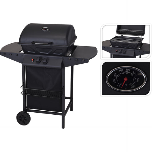 Barbacoa De Gas Con 2 Quemadores Black