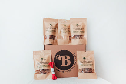Bimorbox Pequeña · Pack Snacks Y Juguetes Naturales Para Perros.