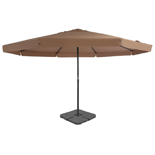 Vidaxl Sombrilla De Jardín Con Base Portátil Gris Taupe_0