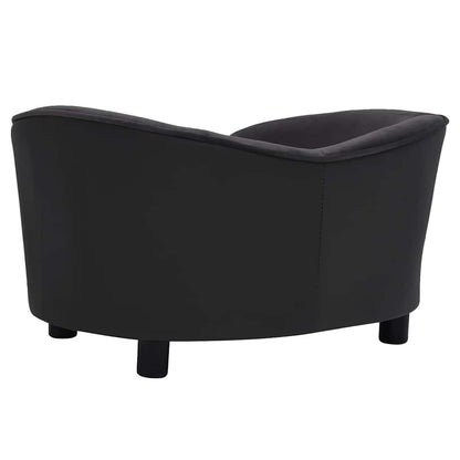 Vidaxl Sofá Para Perros Felpa Y Cuero Sintético Negro 69x49x40 Cm_4