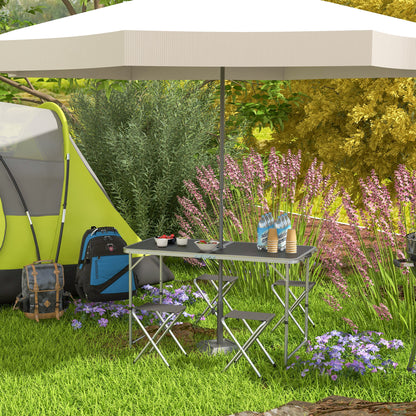 Outsunny Mesa Para Camping Plegable Con Sillas De 5 Piezas Negro_1
