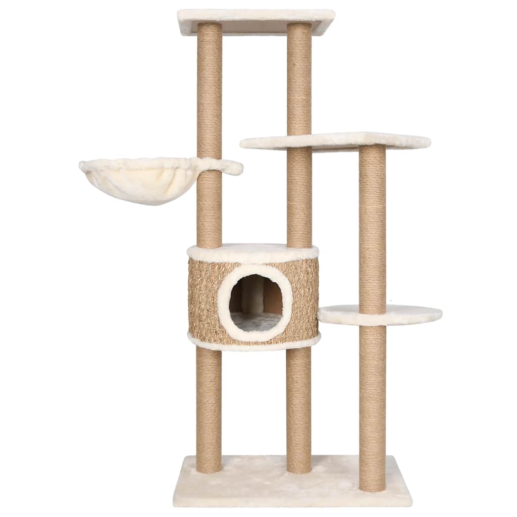 Árbol Para Gatos Con Poste Rascador 126 Cm Hierba Marina_2