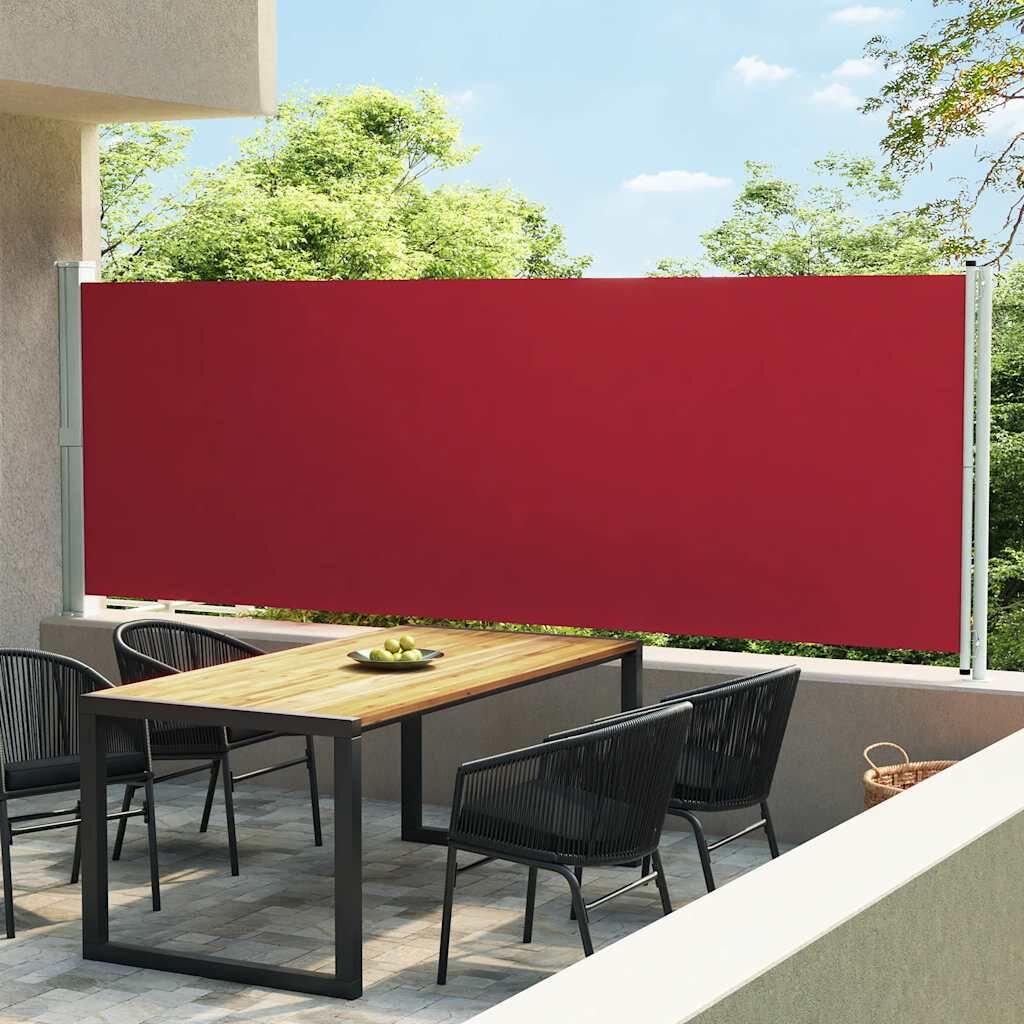 Vidaxl Toldo Lateral Retráctil Para Patio Rojo 600x160 Cm_1