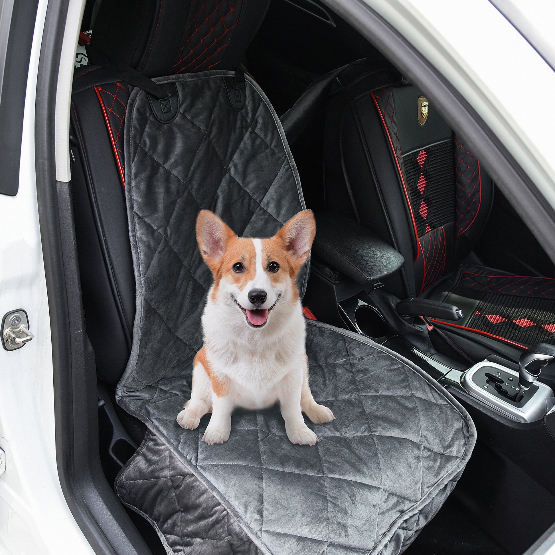 Pawhut Funda De Asiento Delantero De Coche Para Perro Antideslizante Con Ancla Y_1