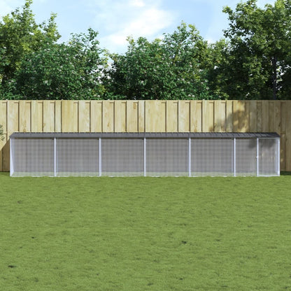 Vidaxl Gallinero Con Techo Acero Galvanizado Antracita 603x98x90 Cm_1