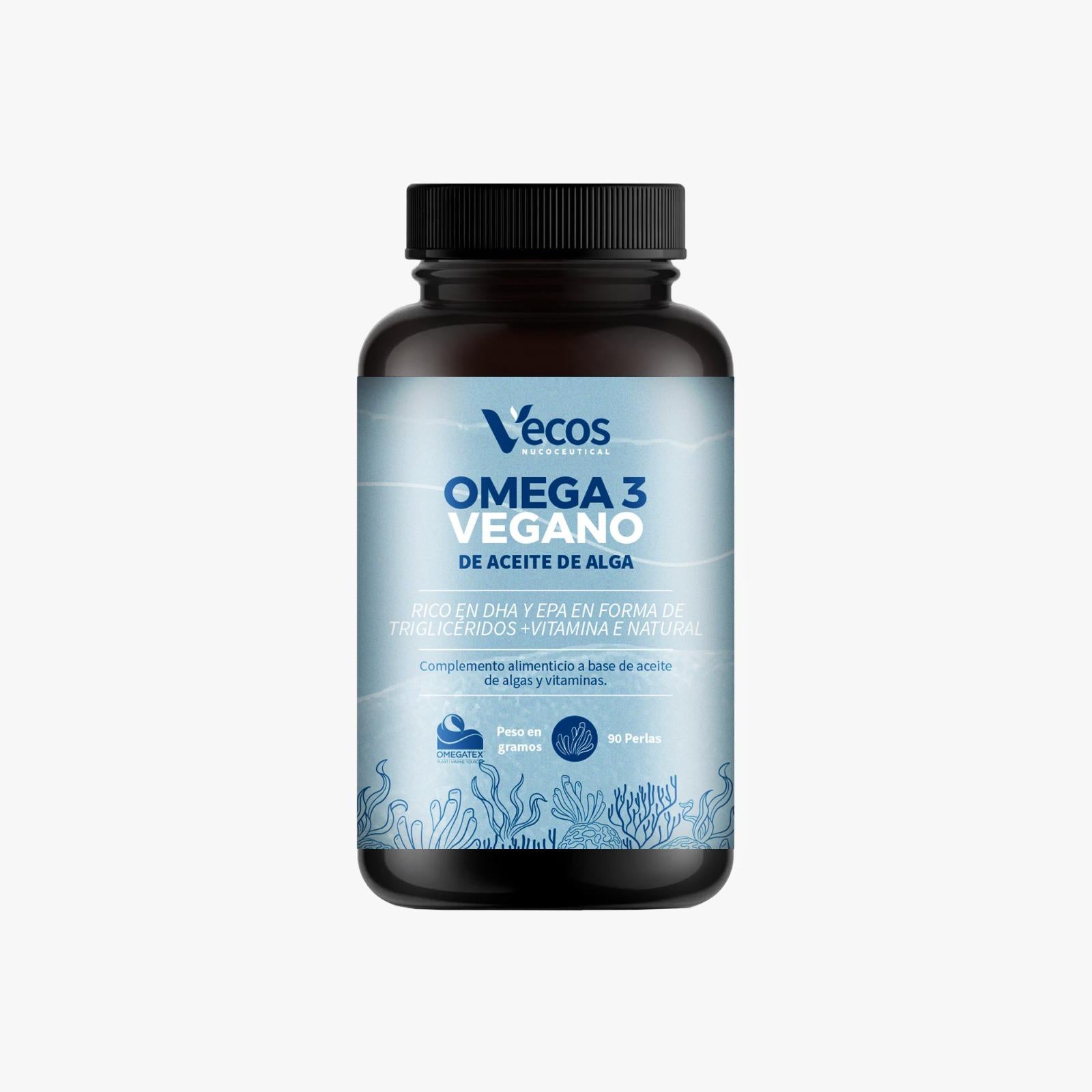 Omega 3 Vegano OMEGATEX® (90 perlas) | Corazón, visión y cerebro | DHA y EPA de algas | Vitamina E natural_0