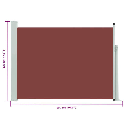 Vidaxl Toldo Lateral Retráctil De Jardín Marrón 117x500 Cm_2