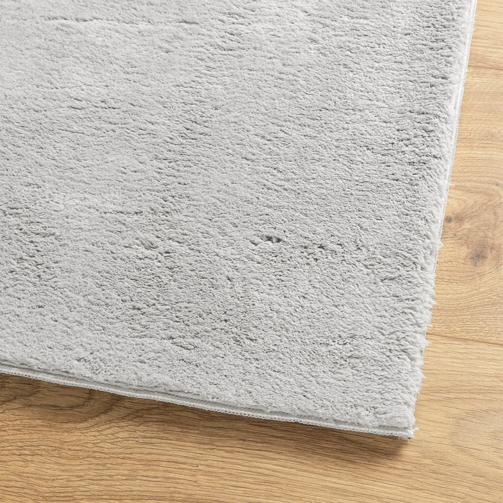 Vidaxl Alfombra De Pelo Corto Suave Lavable Huarte Gris 60x110 Cm_3