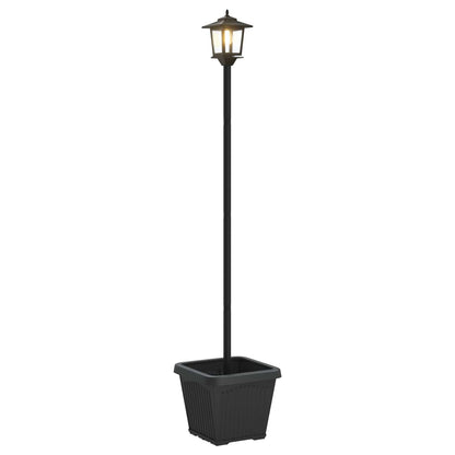 Farola Solar Con Macetero With Led Bulb Negro 32 X 32 X 158 Cm_0