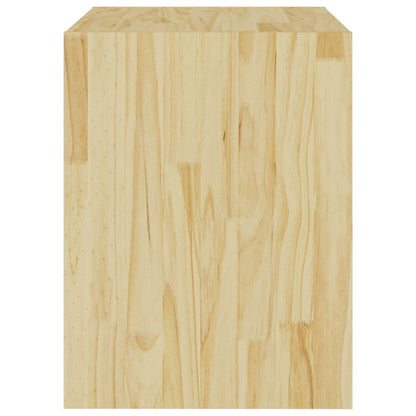 Mesita De Noche Madera Maciza De Pino 40x30,5x40 Cm_4