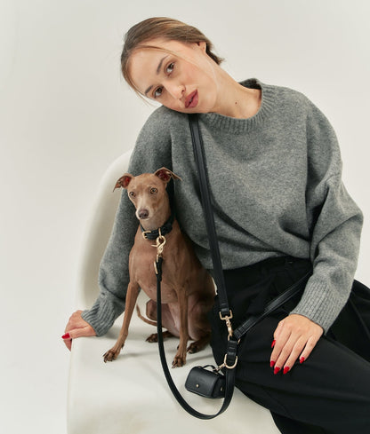 Cafide Portabolsas De Cuero Vegano Negro. Modelo Jala.