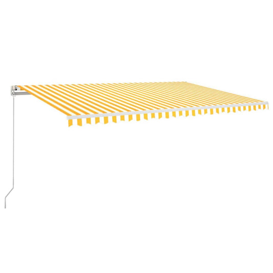Toldo Retráctil Manual Amarillo Y Blanco 500x300 Cm_0