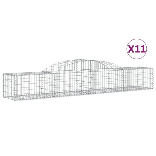 Cestas De Gaviones 11 Uds Forma De Arco Hierro 300x50x40/60 Cm_0