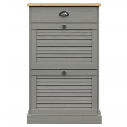 Zapatero Vigo Madera Maciza De Pino Gris 60x35x96 Cm / Vetonek_1