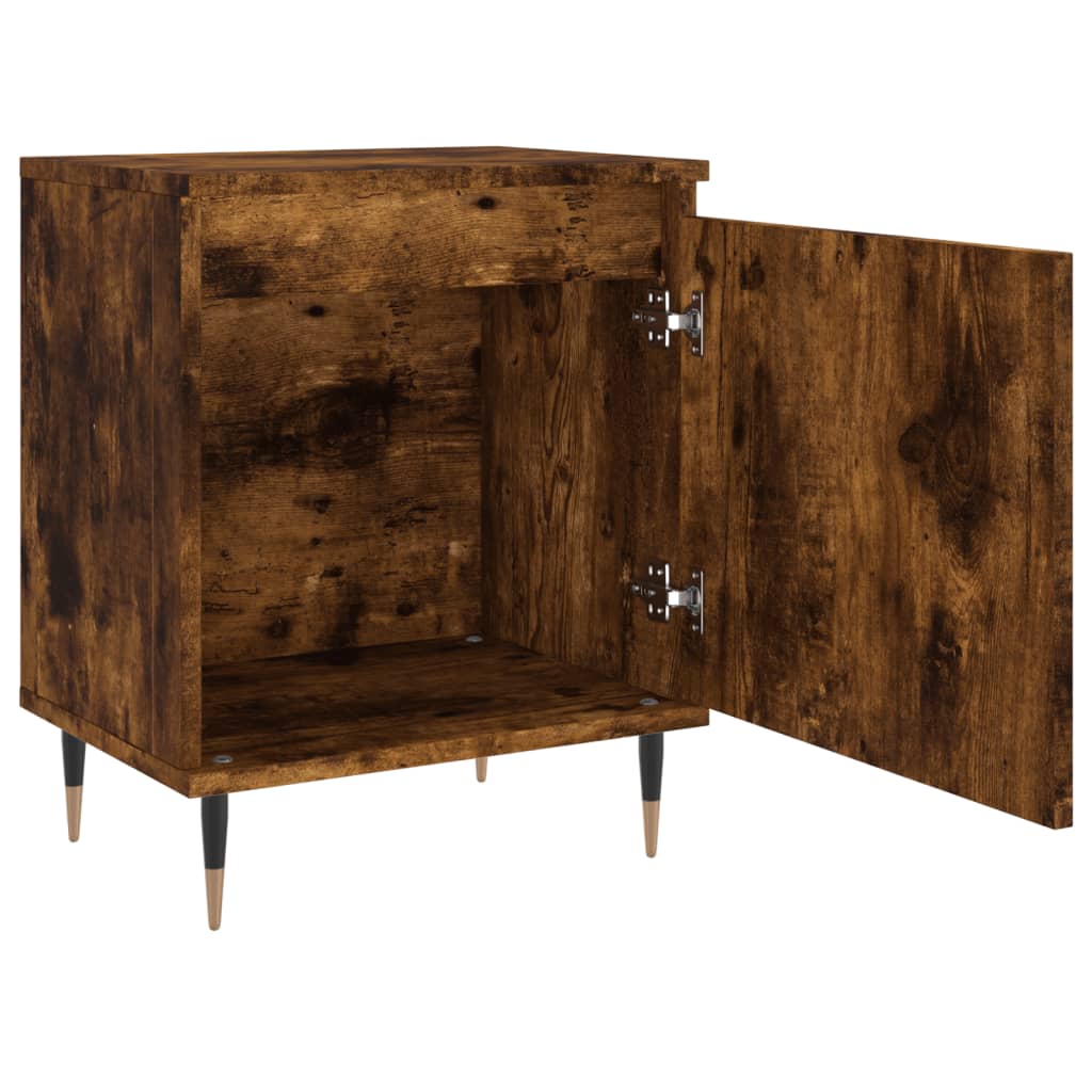 Mesita De Noche Madera De Ingeniería Roble Ahumado 40x30x50 Cm_4