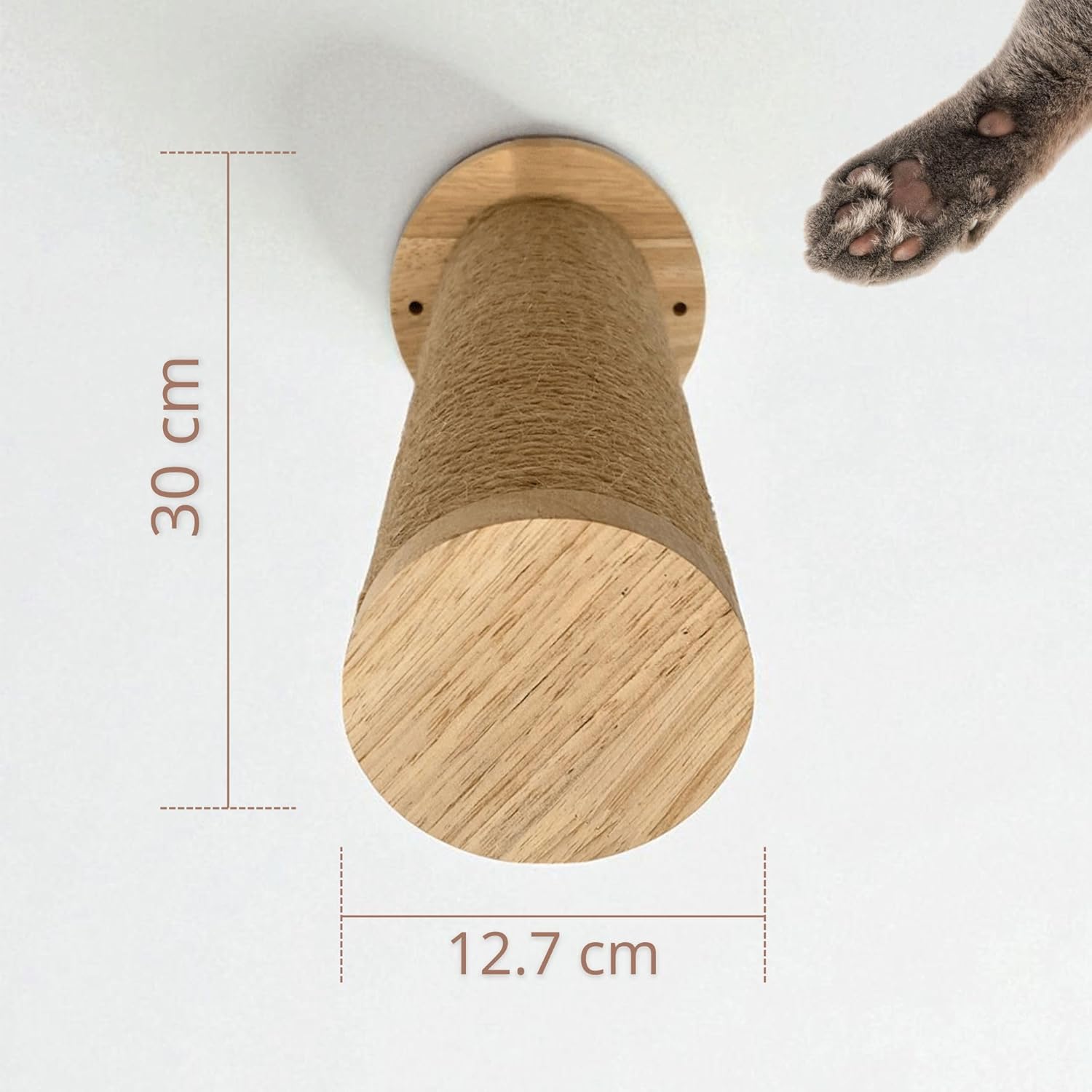 Estante De Escalada Para Gatos Coral Set De 2 Piezas Con Rascador De Yute Y Diseño Mural Althea Living 12.7x12.7x30cm_5
