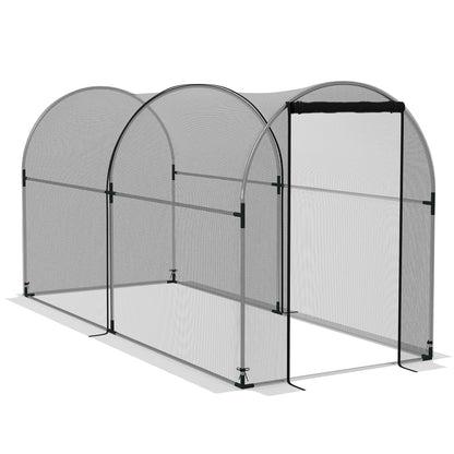 Outsunny Jaula De Protección Con Soportes Puerta 120x300x146 Cm Negro_0