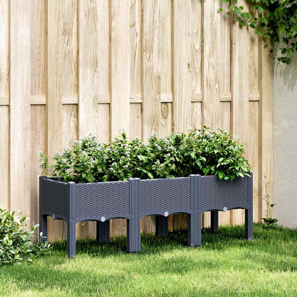 Jardinera Con Patas Pp Azul Gris 120x40x42 Cm_1
