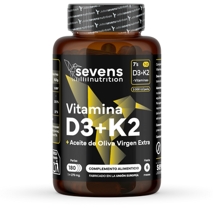 Vitamina D3 + K2 Sevens Nutrition. Salud Ósea.