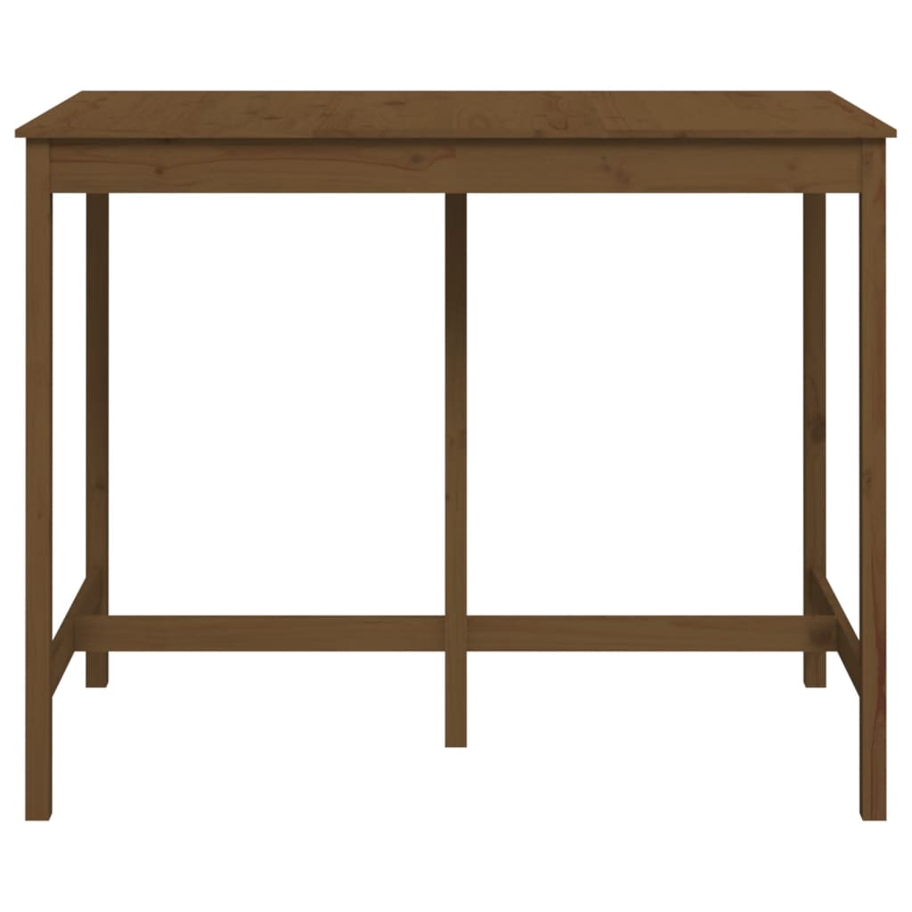 Mesa Alta De Bar Madera Maciza De Pino Marrón Miel 140x80x110cm_1