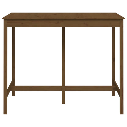 Mesa Alta De Bar Madera Maciza De Pino Marrón Miel 140x80x110cm_1