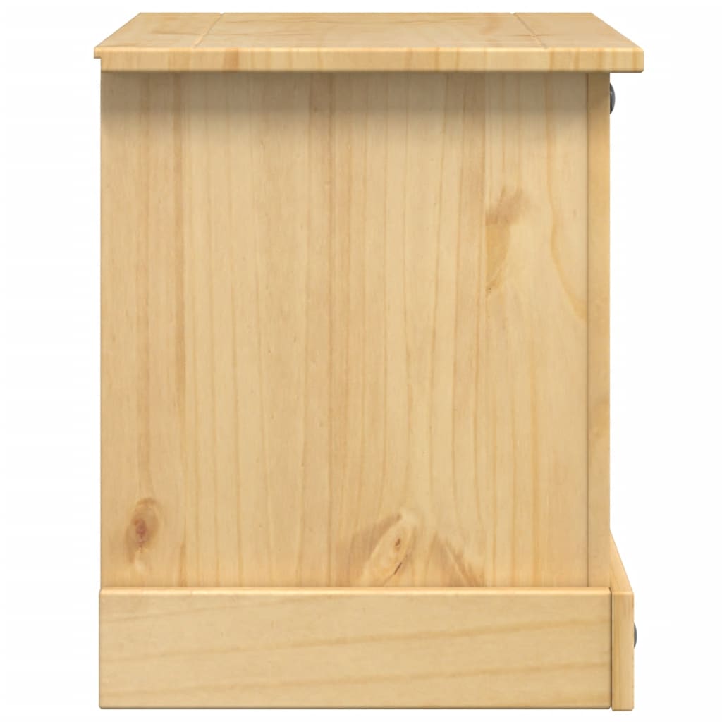 Mesita De Noche Corona Madera Maciza De Pino 53x39x50 Cm_3