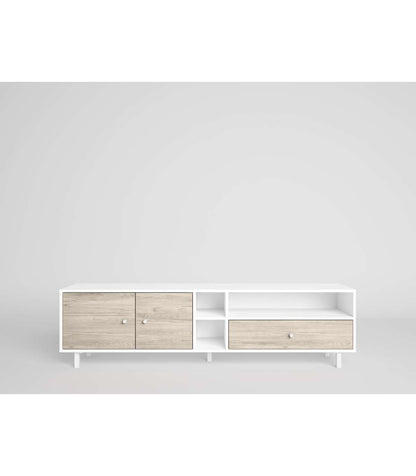 Mueble Para Televisión Modelo Rolan 2 Puertas 1 Cajón Acabado Blanco/sahara, 180cm(ancho_5