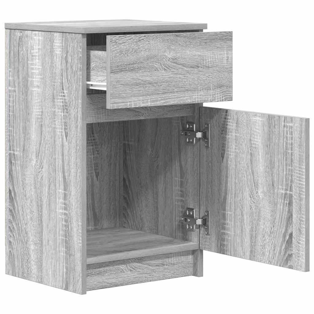 Mesilla De Noche Gris Sonoma 39x35x65 Cm Madera De Ingeniería_3