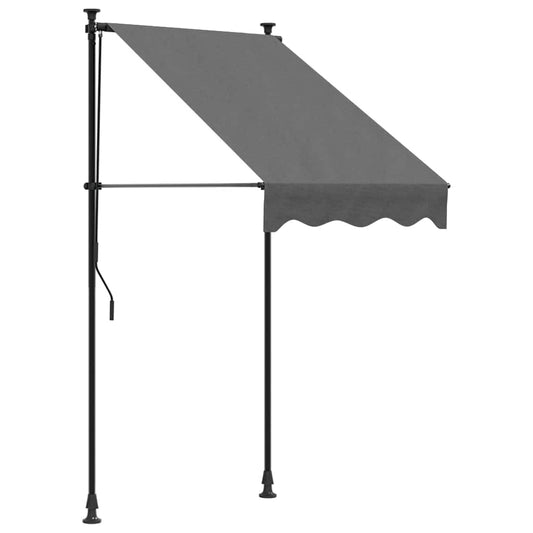 Toldo Retráctil De Tela Y Acero Gris Antracita 100x150 Cm_0