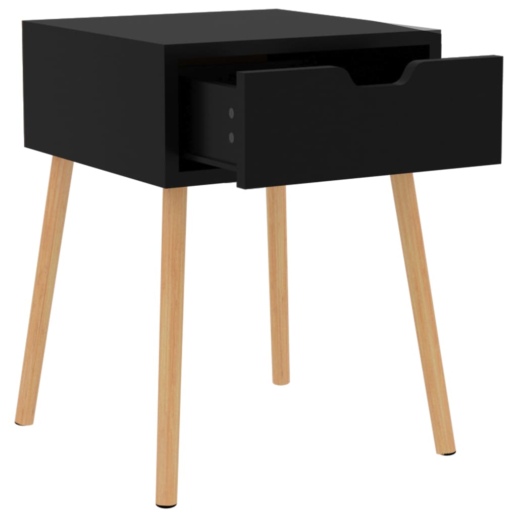 Mesita De Noche Madera De Ingeniería Negra 40x40x56 Cm_4