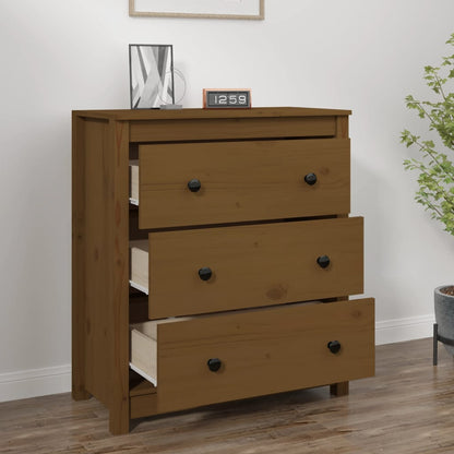 Aparador De Madera Maciza De Pino Marrón Miel 70x35x80 Cm / Vetonek_1