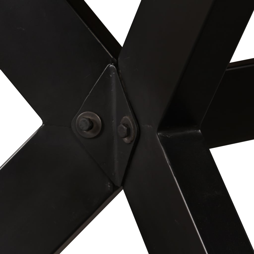 Mesa De Comedor Madera Maciza De Mango Y Cruz De Acero 180 Cm_2